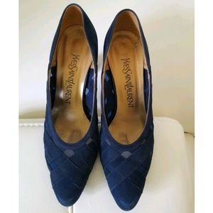 YSL navy blue pumps